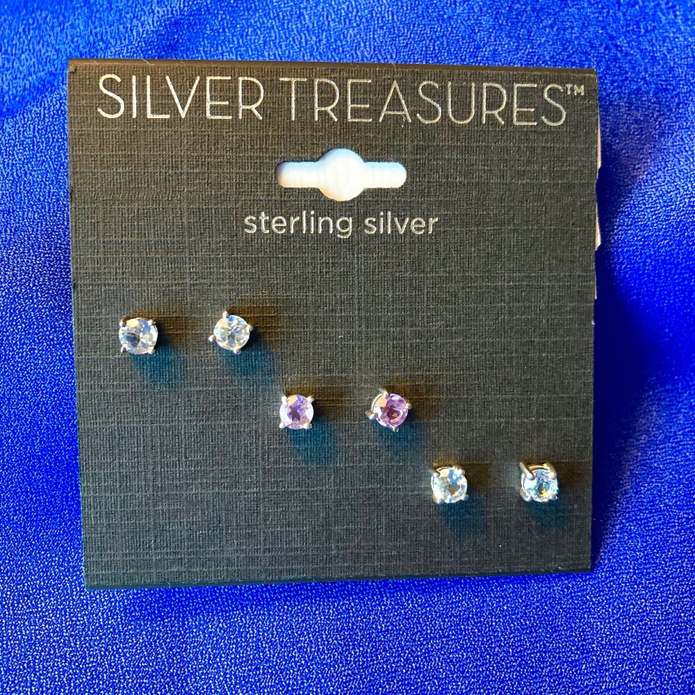 Sterling Gemstone Earring Set